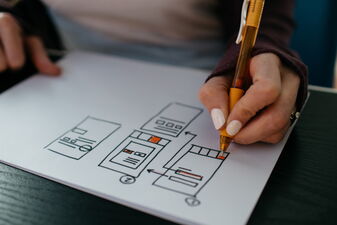 Gestaltung einer Website auf Papier