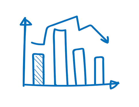 Balkendiagramm in blau