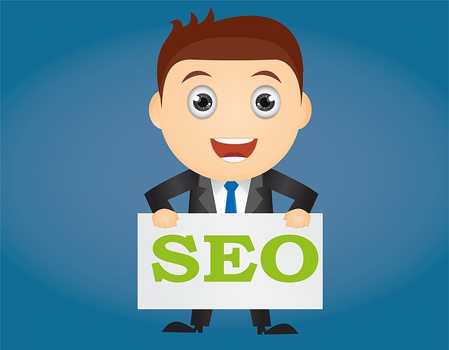 Man mit SEO-Schild Eine Illustration, die einen Mann zeigt, der ein Bild vor den Körper hält