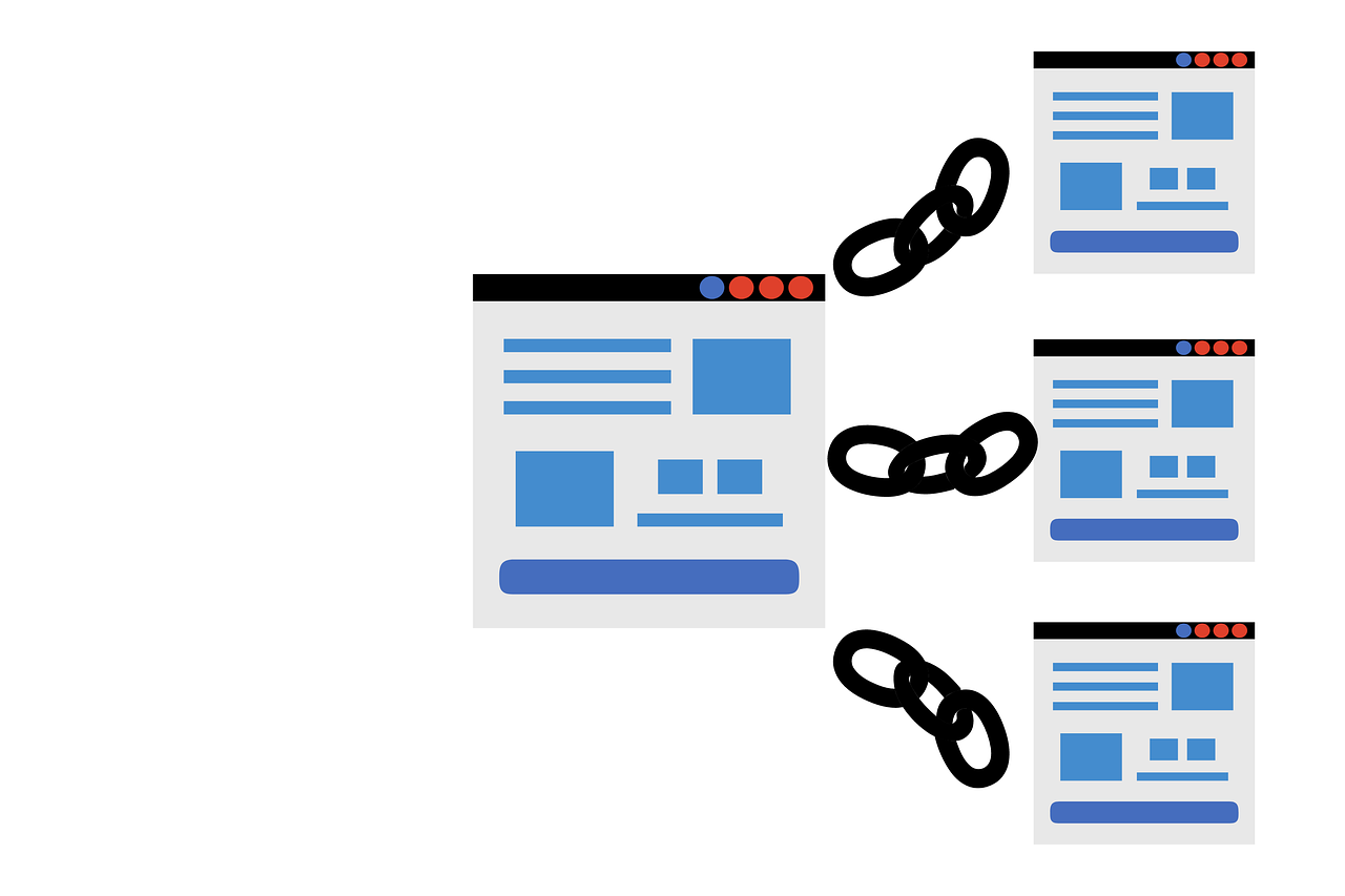 Websitestruktur Grafik mit Startseite, die rechts mit 3 Unterseiten verlinkt ist.